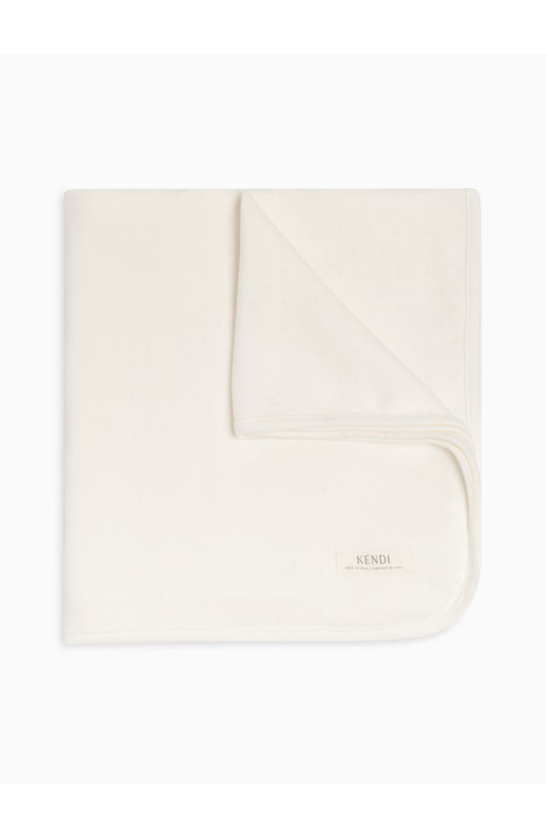 Colored Organics Organic Pointelle Swaddle Blanket, Main, color, Coconut