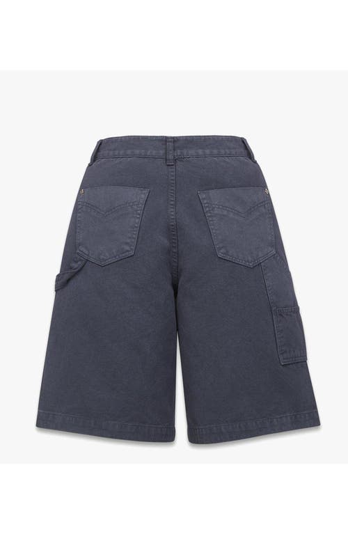 Mcm X Kasina Bandana Monogram Shorts In Denim Jacquard In Blue