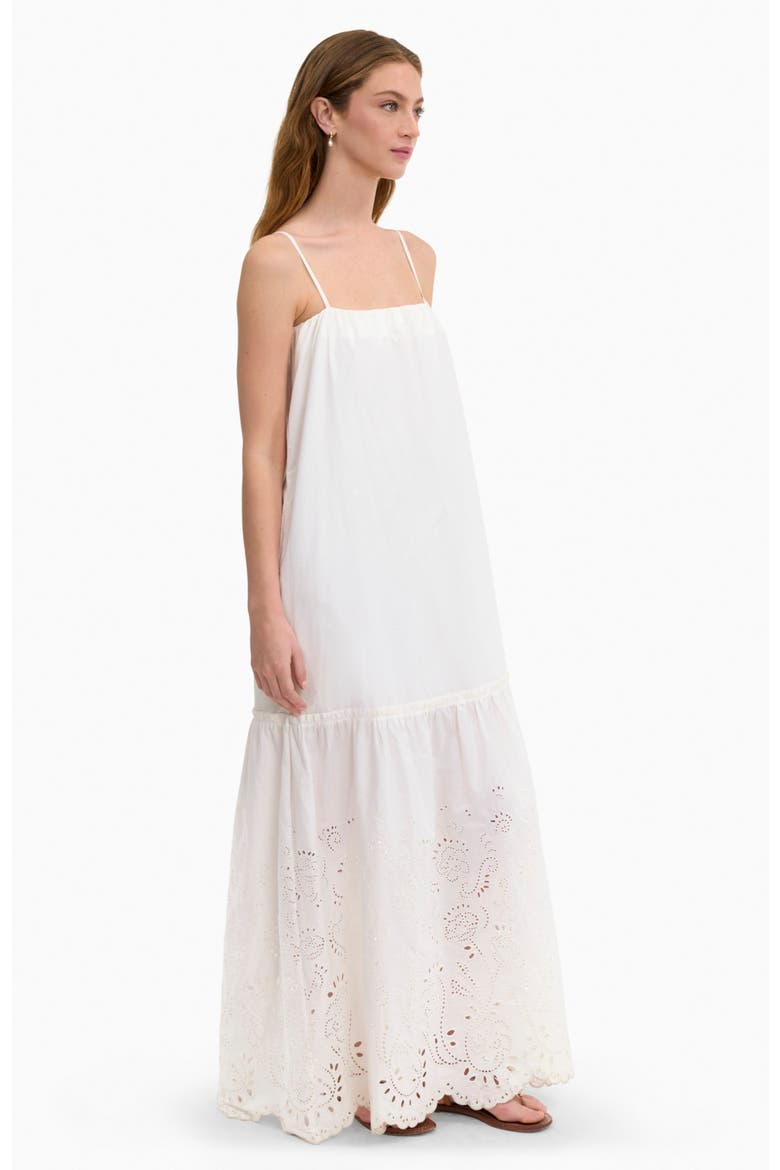 Brielle Poplin Eyelet Dress, Alternate, color, Ivory