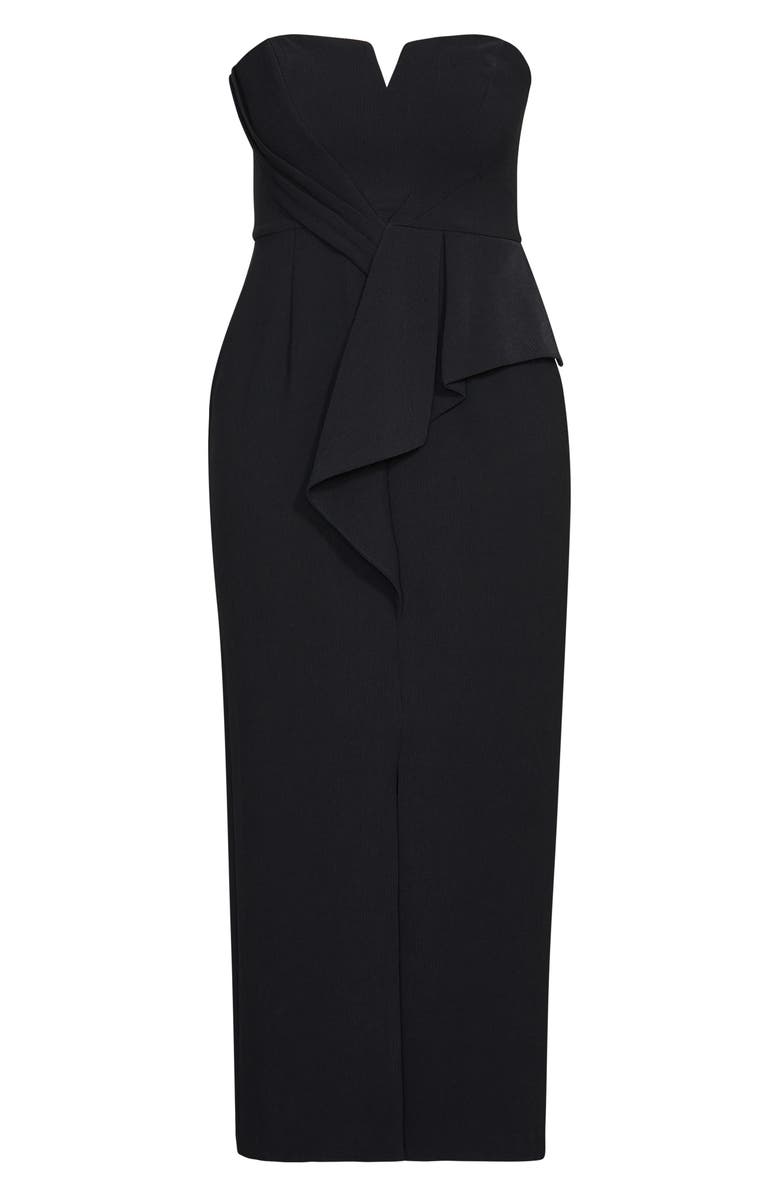 City Chic Strapless Column Gown, Alternate, color,