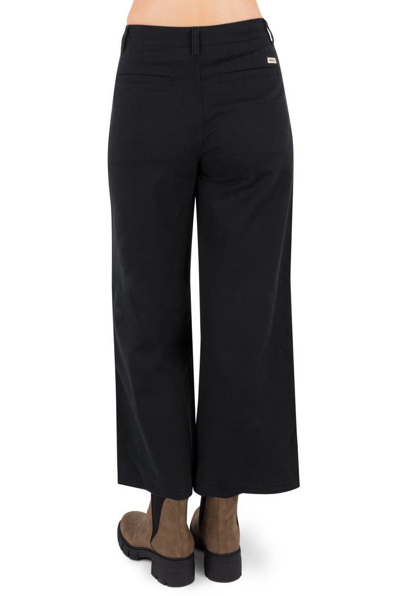Horizon Patch Pocket Ankle Wide Leg Twill Pants, Alternate, color, BLACK