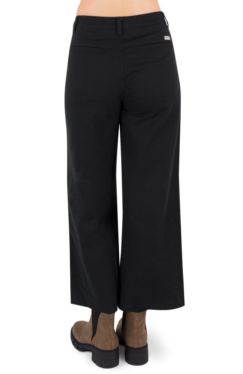 Hurley Horizon Patch Pocket Ankle Wide Leg Twill Pants, Alternate, color, Black