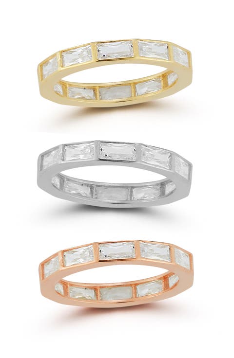 Set of 3 Cubic Zirconia Rings