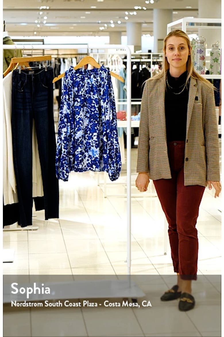 Floral Print Split Sleeve Blouse video