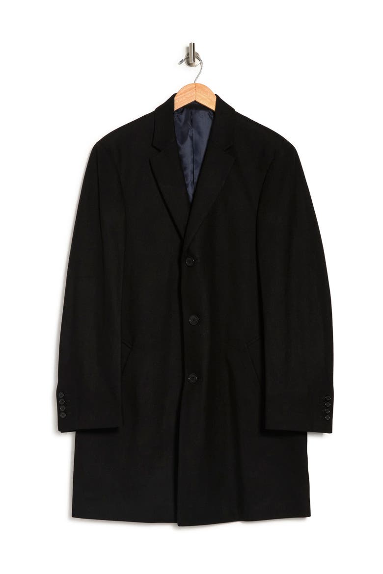Hanover Wool Blend Topcoat, Alternate, color, BLACK