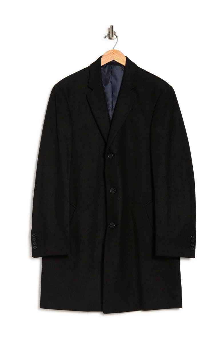Hart Schaffner Marx Hanover Wool Blend Topcoat, Alternate, color, Black