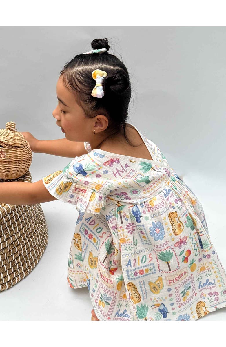 Purebaby Postcard Print Dress, Alternate, color, Postcard Print