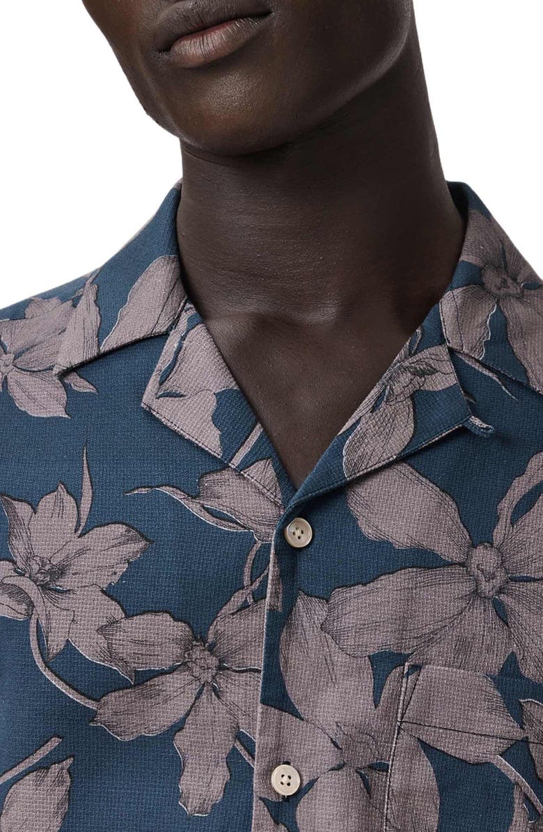 AllSaints Parterre Print Button-Up, Alternate, color, Bay Blue