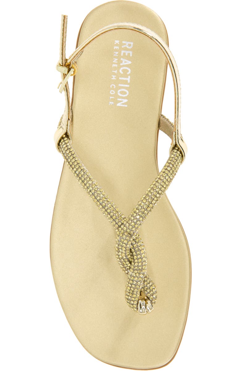Reaction Kenneth Cole Whitney Crystal Strap Flat Sandal, Alternate, color, Gold Jewel