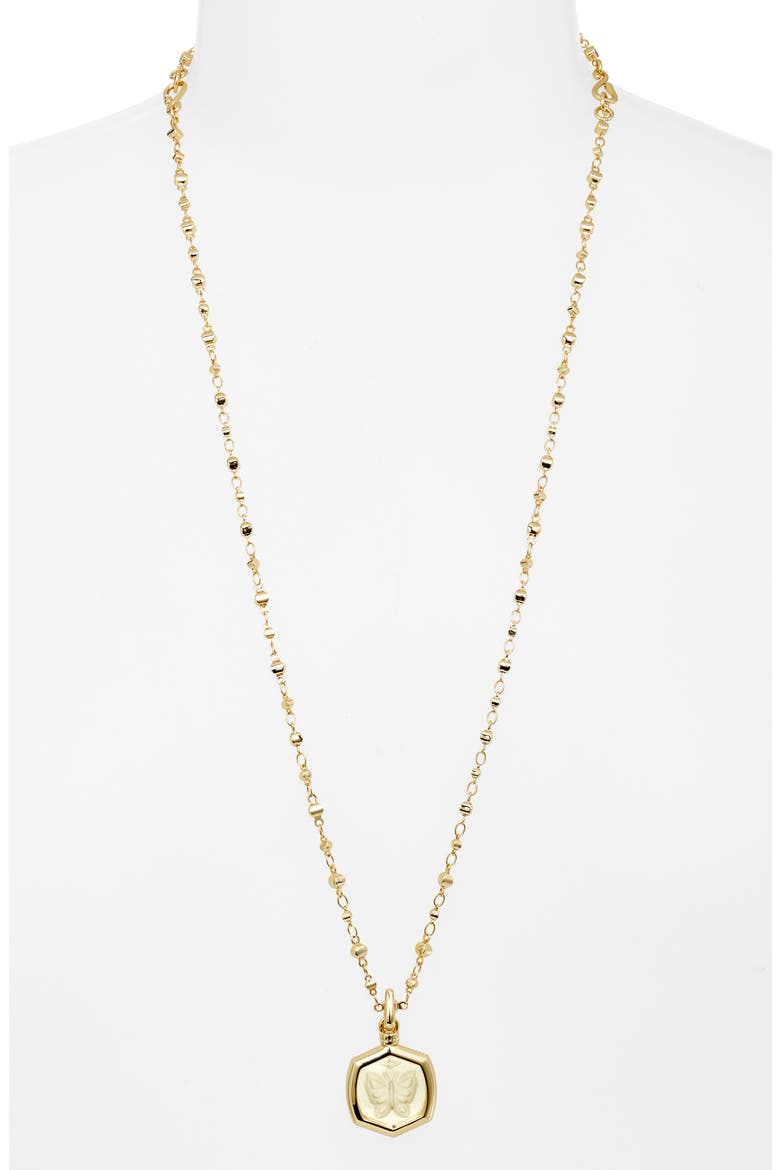 Davie Intaglio Pendant Necklace, Alternate, color, GLD CLEAR GLSS BTFLY