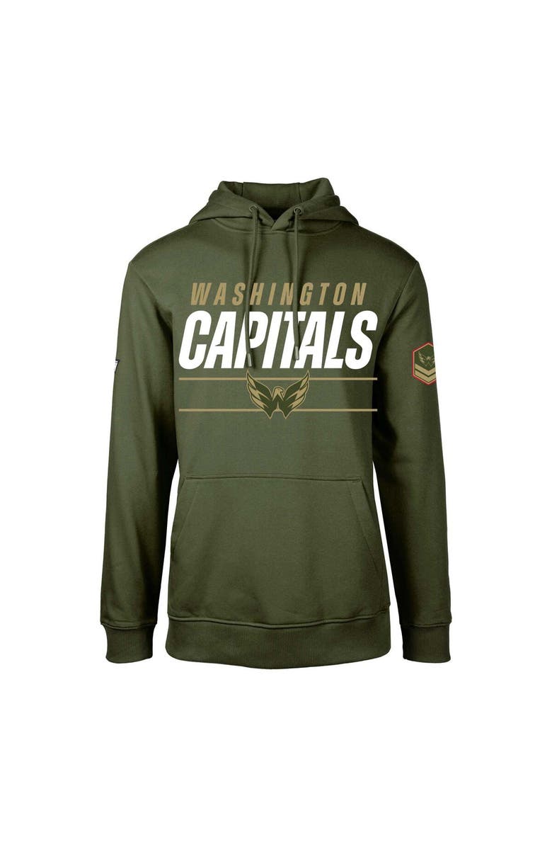 LEVELWEAR Men's Levelwear Olive Washington Capitals Delta Podium Fleece Pullover Hoodie, Main, color, Olive