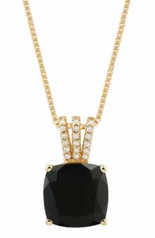 Frankie & Zoe Onyx & Diamond Pendant Necklace