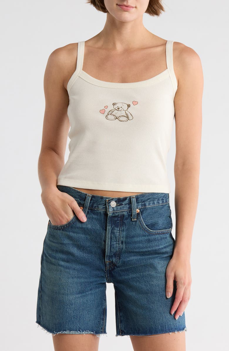 Hi Res Teddy Bear Hearts Rib Tank, Main, color, Marshmallow
