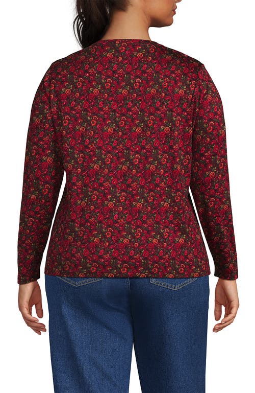Lands' End Supima Cotton Long Sleeve V-neck T-shirt In Multi