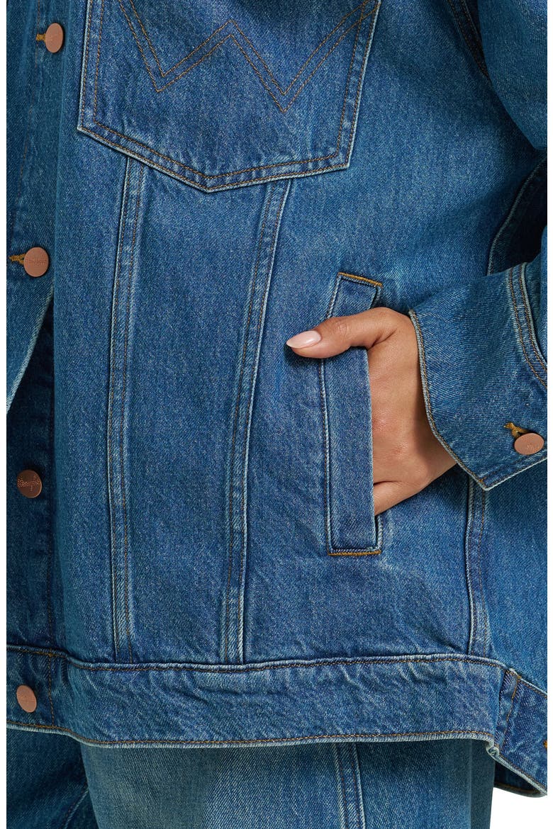 Mega Denim Trucker Jacket, Alternate, color, ACE