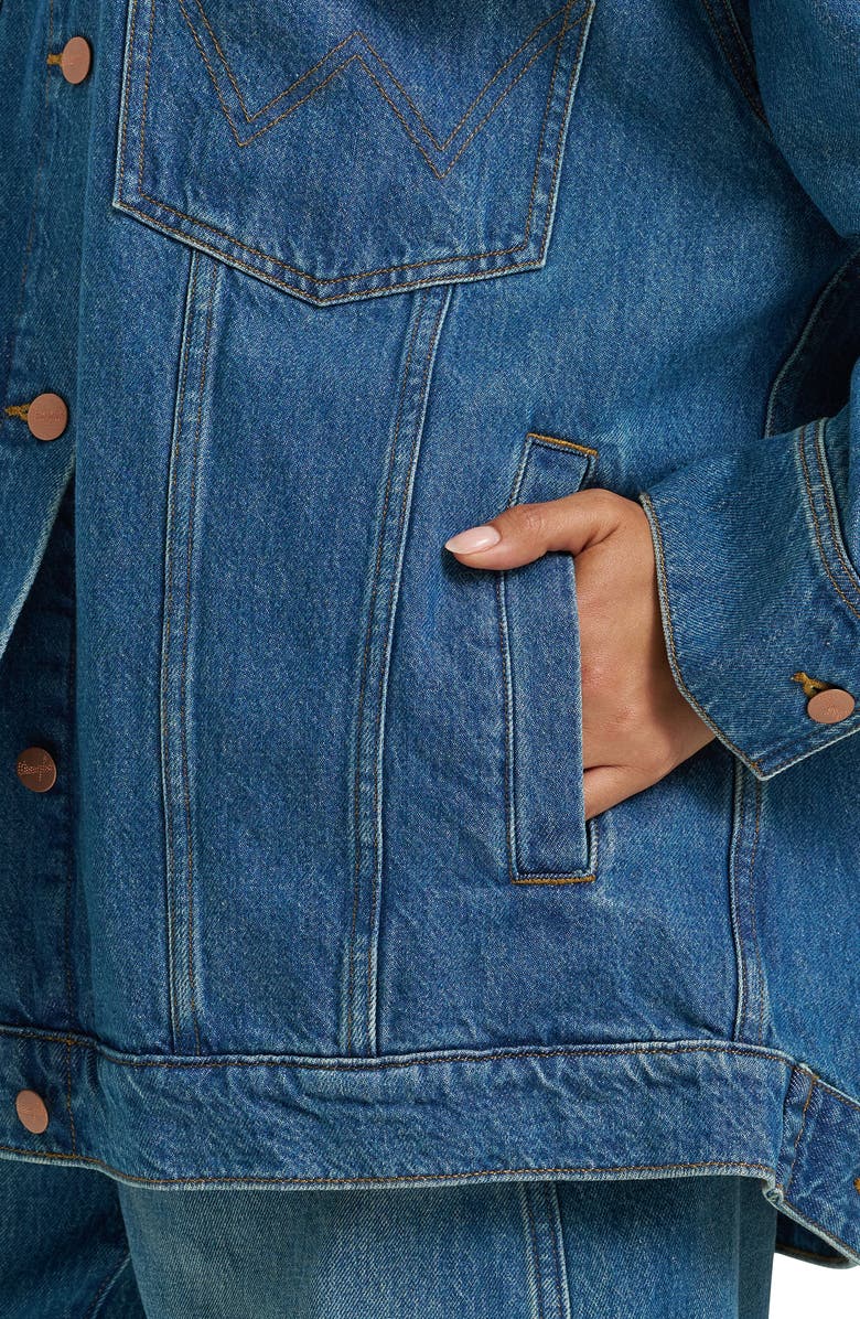 Wrangler Mega Denim Trucker Jacket, Alternate, color, Ace