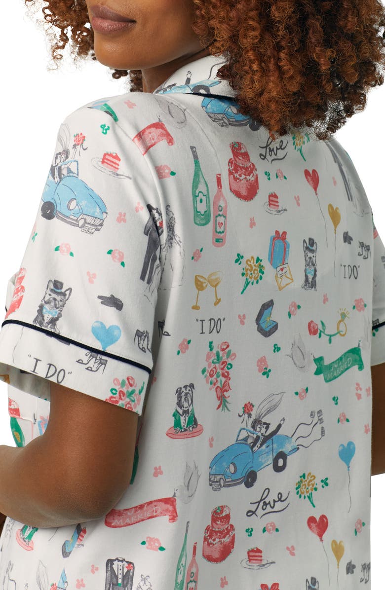 BedHead Pajamas Print Stretch Organic Cotton Jersey Crop Pajamas, Alternate, color, 