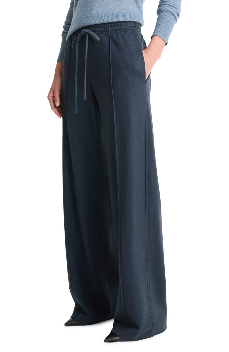 Vince Wool Blend Pull-On Wide Leg Drawstring Pants, Alternate, color, Tide Stone