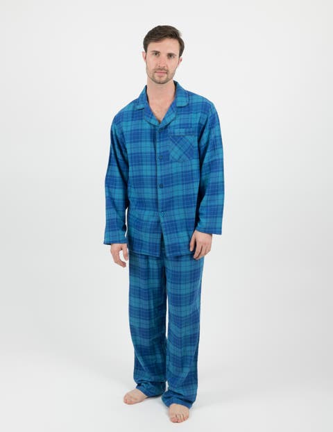 Men's Cotton Flannel Printed Holiday Pajama Set