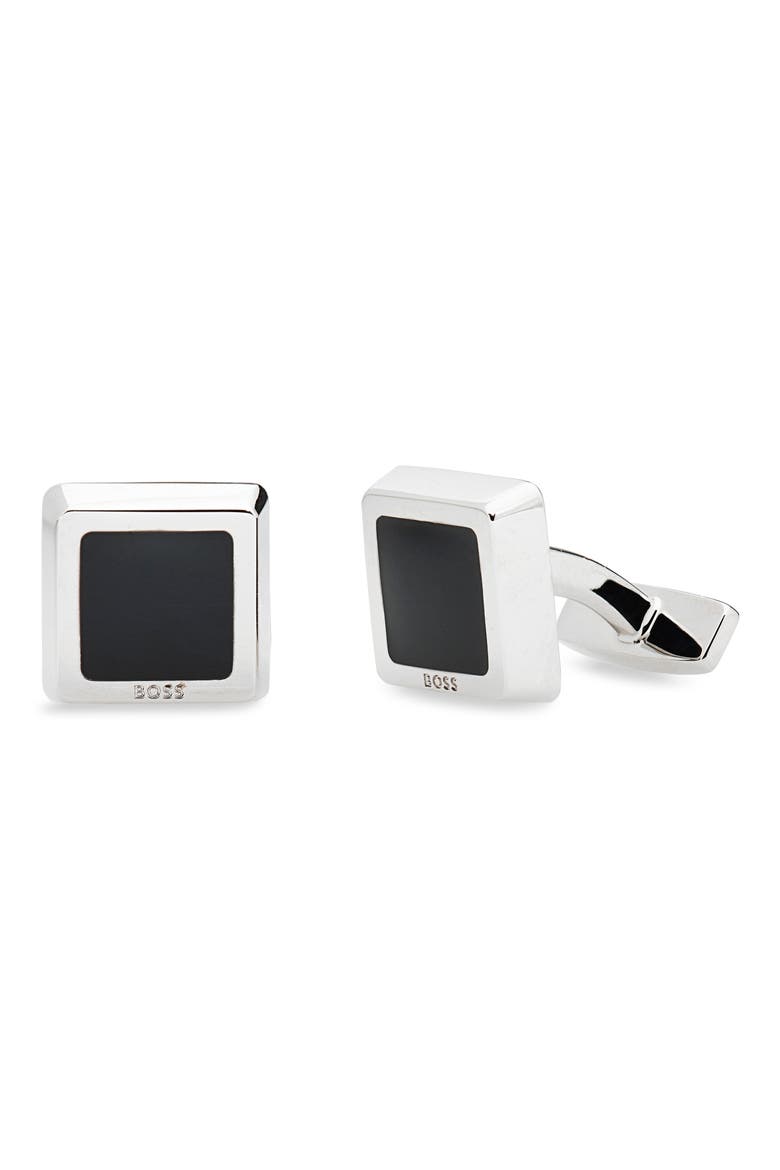 Franzisko Cuff Links, Alternate, color, BLACK