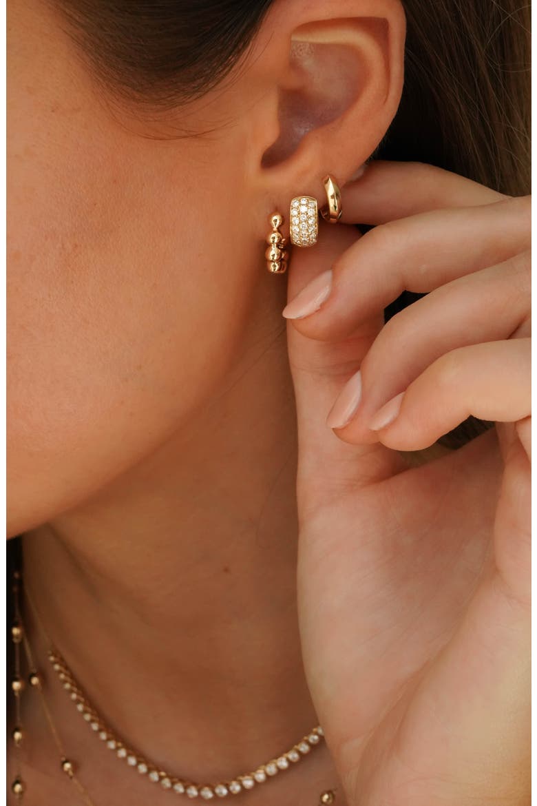 Dana Rebecca Reese Brooklyn Knife Edge Huggie Hoop Earrings, Alternate, color, YELLOW GOLD