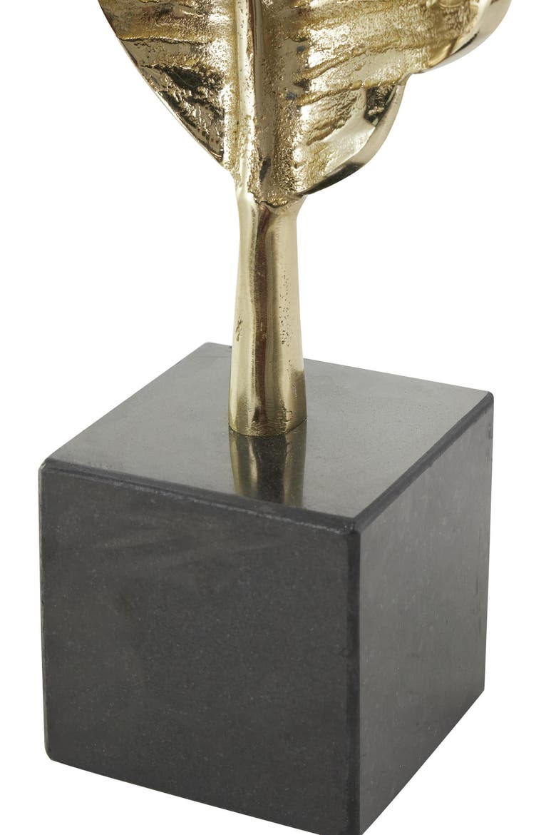 Glam Leaf Sculpture, Alternate, color, GOLD