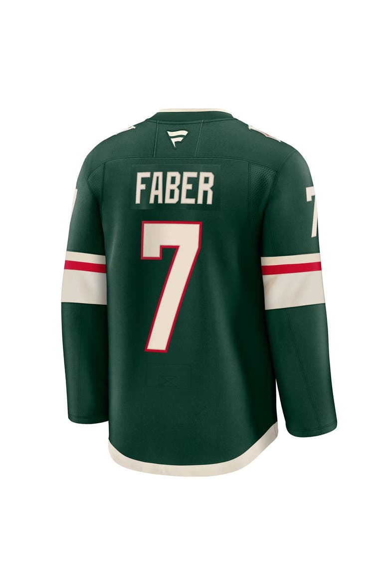 Men's Fanatics Brock Faber Green Minnesota Wild Anniversary Premium Jersey, Alternate, color, Green