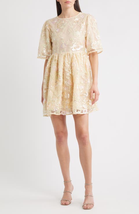 Sunrise Sequin Embellished Babydoll Dress