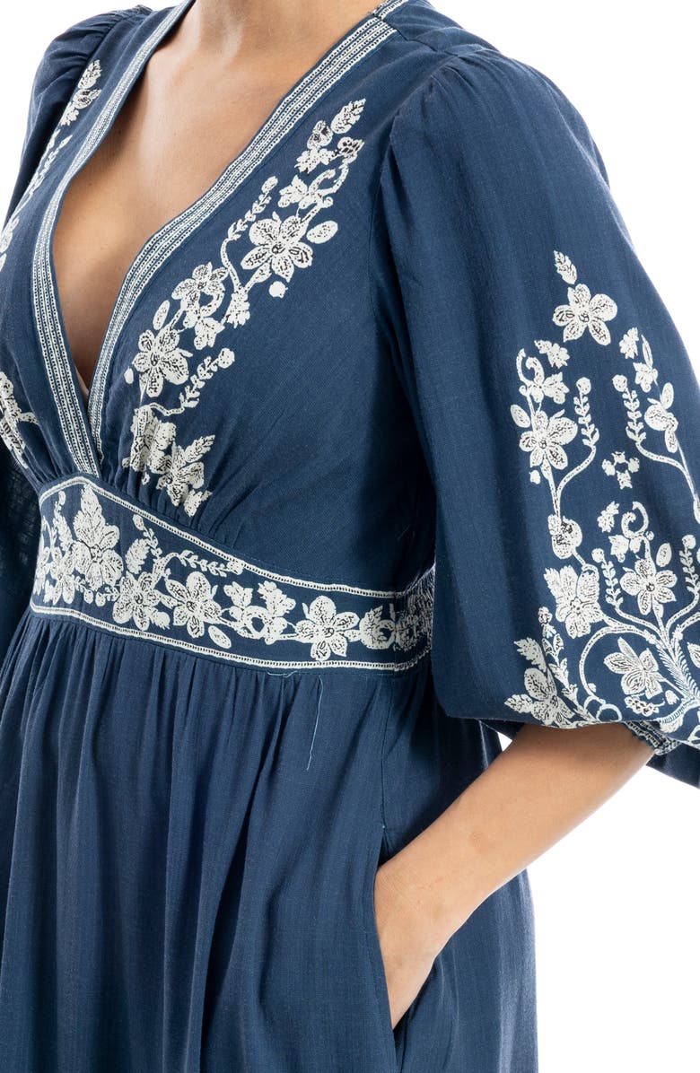 MAX STUDIO Print Maxi Dress, Alternate, color, Sapphire/ Cream