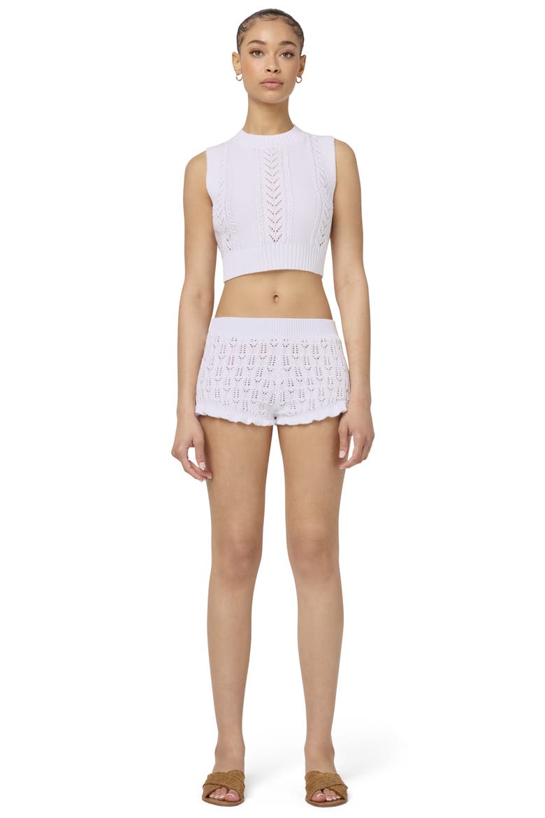 Pointelle Knit Crop Tank, Alternate, color, BRT WHITE