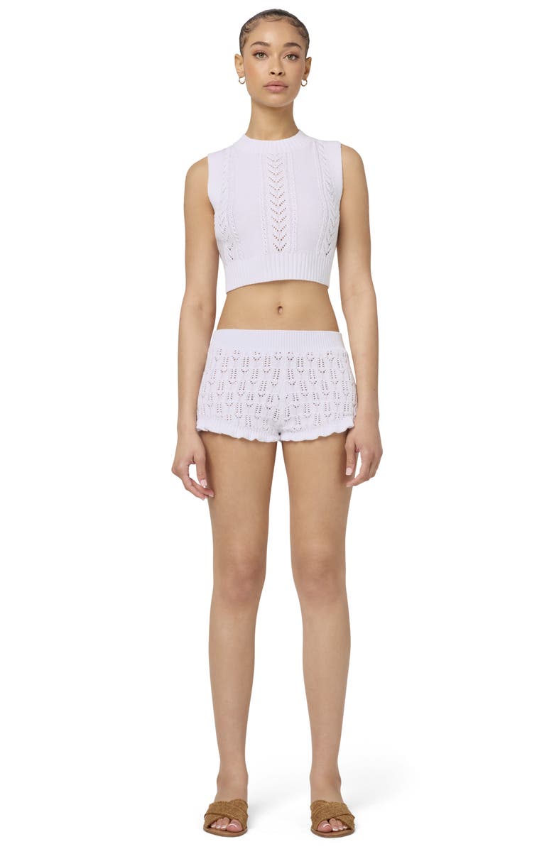 Florence by Mills Pointelle Knit Crop Tank, Alternate, color, Brt White