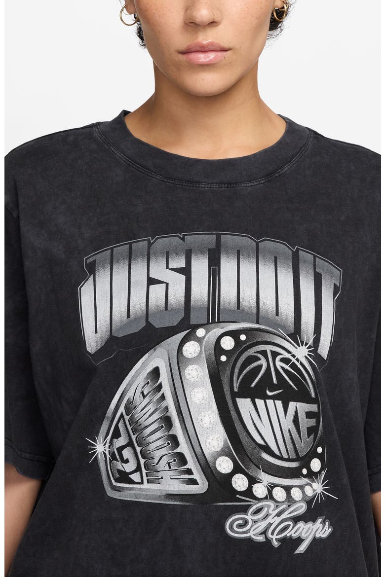 Oversize Basketball Graphic T-Shirt, Alternate, color, BLACK