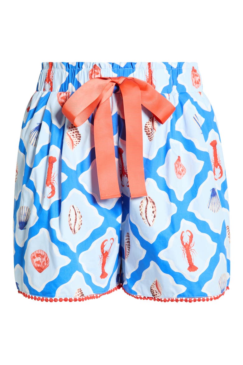 Devany Melia High Waist Shorts, Alternate, color, WHTBLUE-MULTI