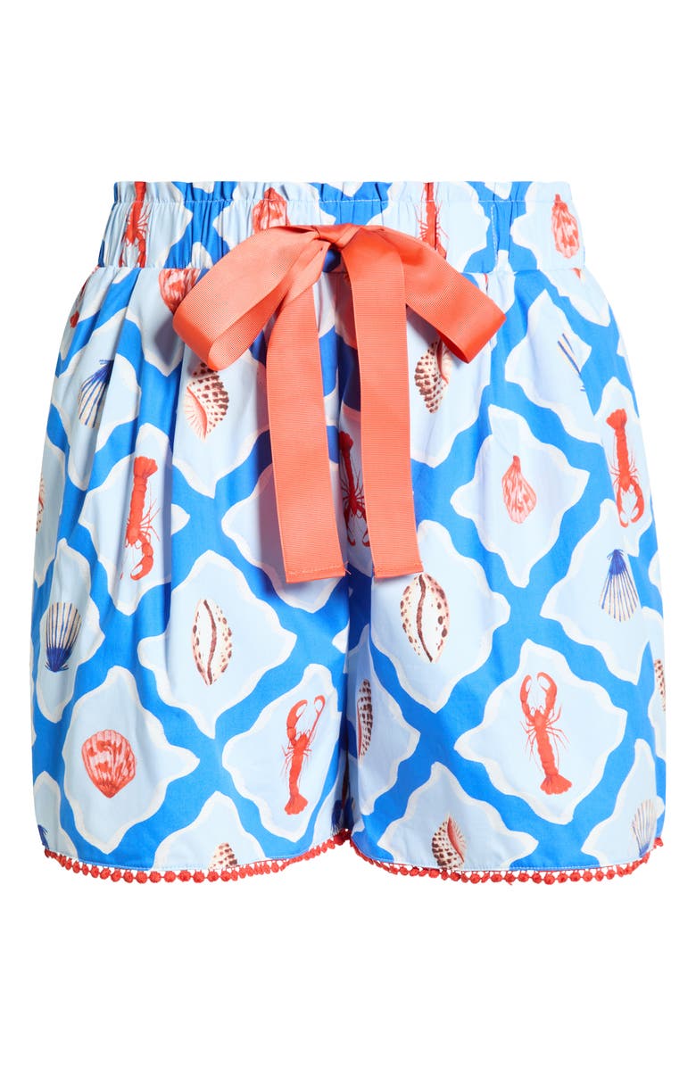 SUGARLIPS Devany Melia High Waist Shorts, Main, color, Whtblue-Multi