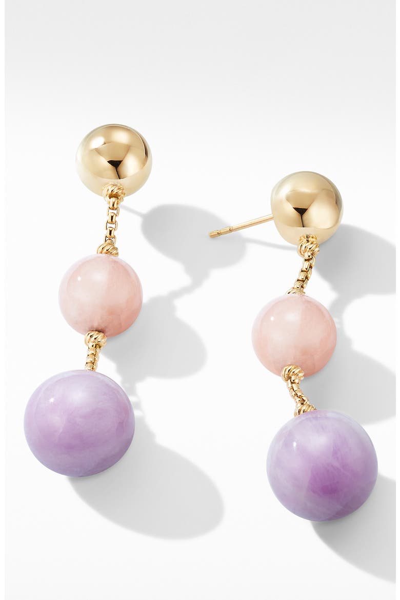 Solari XL Chain Drop Earrings in 18K Yellow Gold with Kunzite and Morganite, Alternate, color, GOLD/ KUNZITE