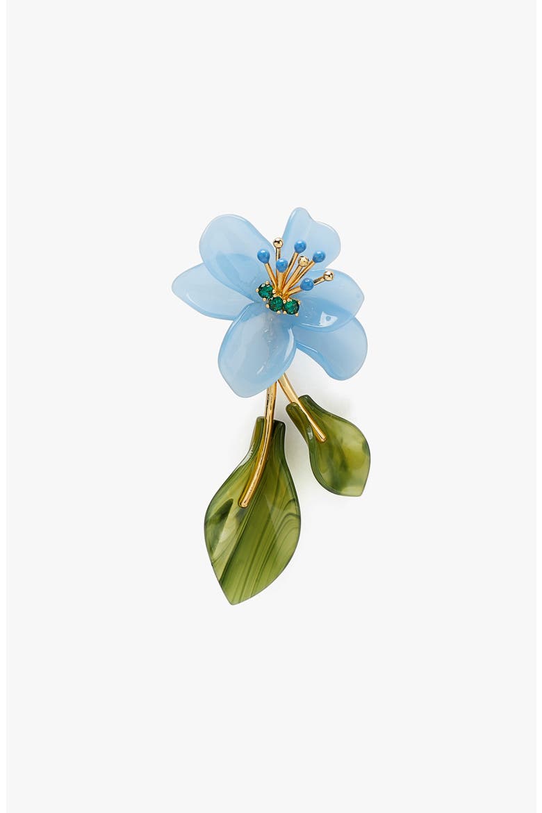 flower statement drop earrings, Alternate, color, BLUE/ MULTI