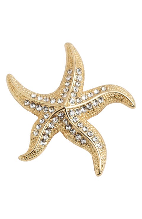 Cubic Zirconia Starfish Brooch
