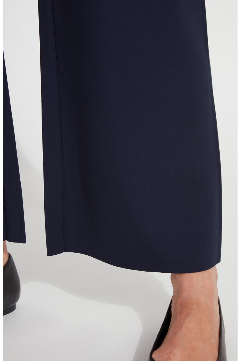 'Lyssentials Erin High Waist Ankle Wide Leg Ponte Pants, Alternate, color, TRUE NAVY