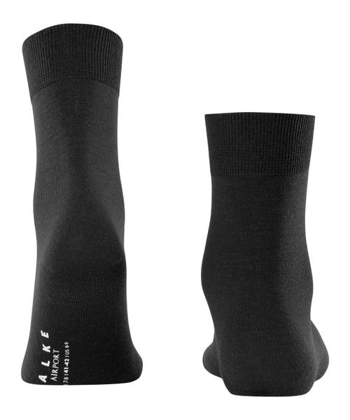Falke Airport Wool Short Socks In Black