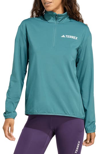 Adidas Originals Adidas Climawarm Fleece Half Zip Sweatshirt In Blue