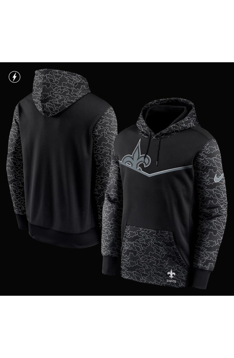 Nike Men's Nike Black New Orleans Saints RFLCTV Chevron Pullover Hoodie, Alternate, color, Black