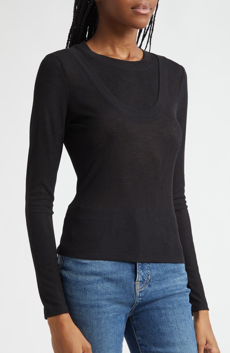 Veronica Beard Neita Knit Top, Alternate, color, Black