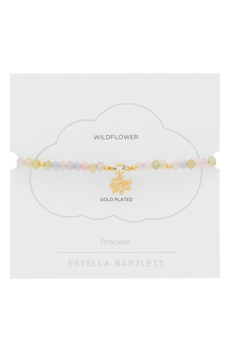 Estella Bartlett Amelia Wildflower Morganite Bead Slide Bracelet, Alternate, color, Gold