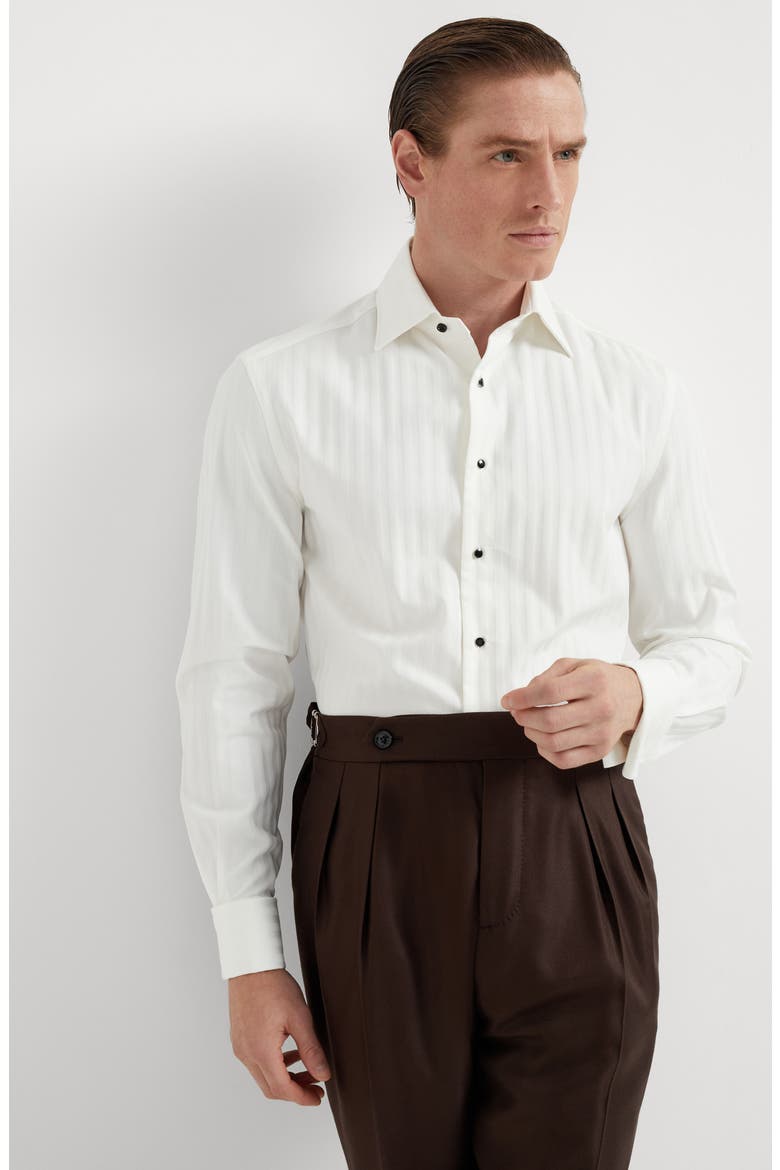 Chevron tuxedo shirt, Alternate, color, White
