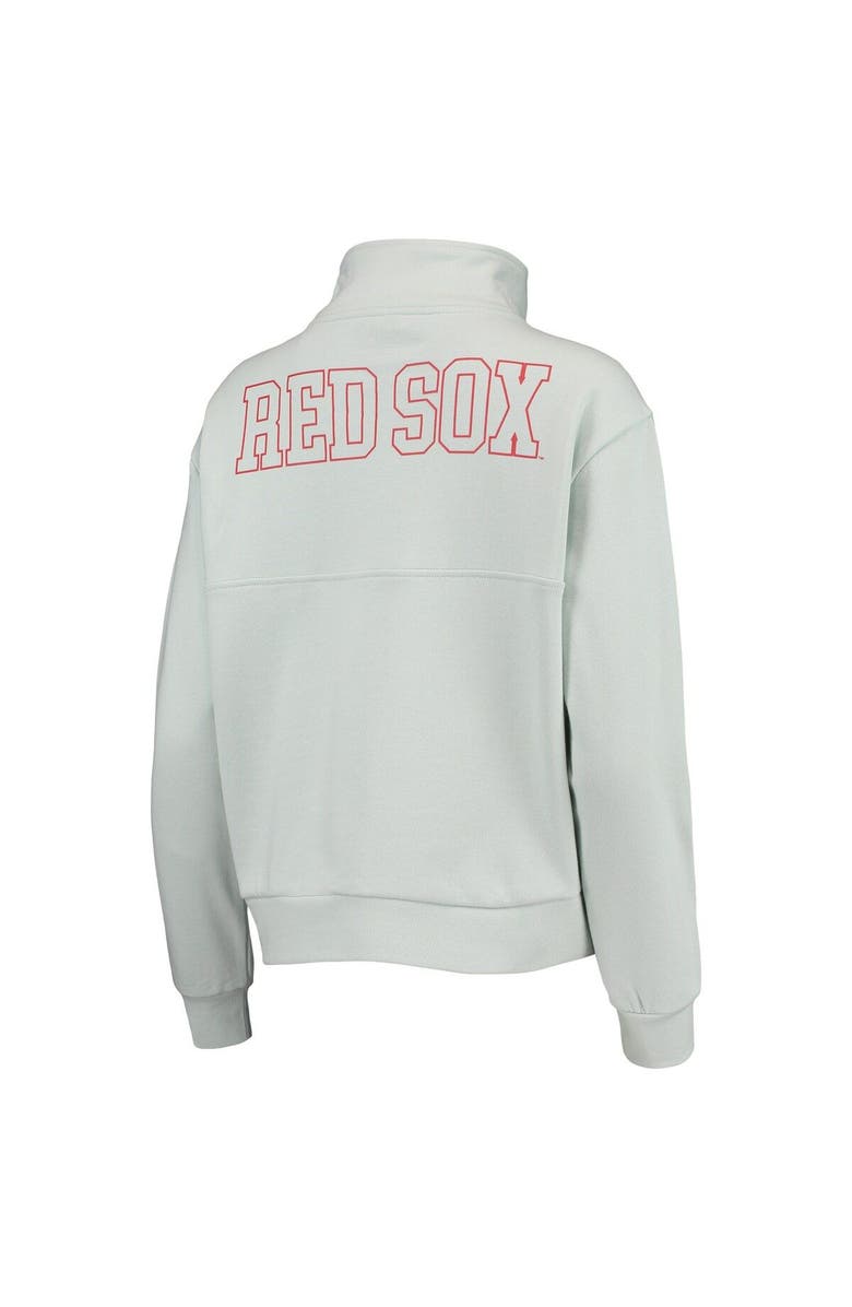 THE WILD COLLECTIVE Women's The Wild Collective Light Blue Boston Red Sox Two-Hit Quarter-Zip Pullover Top, Alternate, color, 
