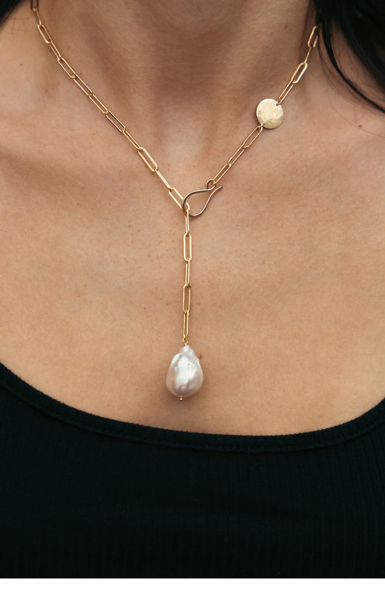 ALBISIA Veda Baroque Pearl Lariat, Alternate, color, 14K Gold Filled / Pearl