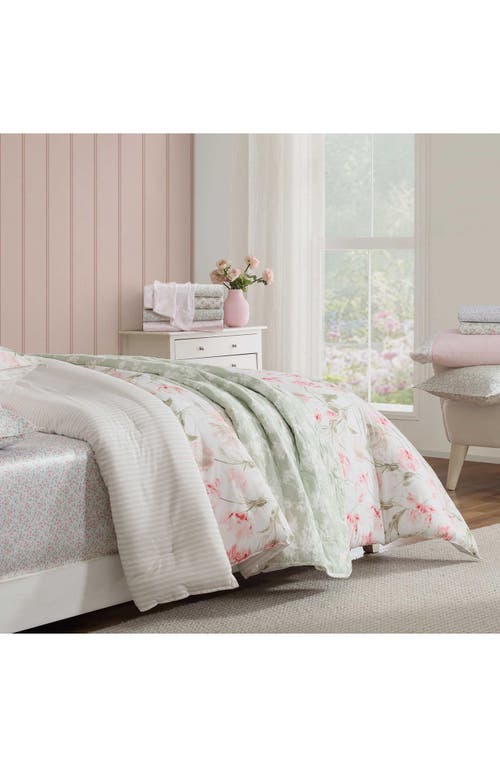 Laura Ashley Bramble Floral Comforter Set In Pink