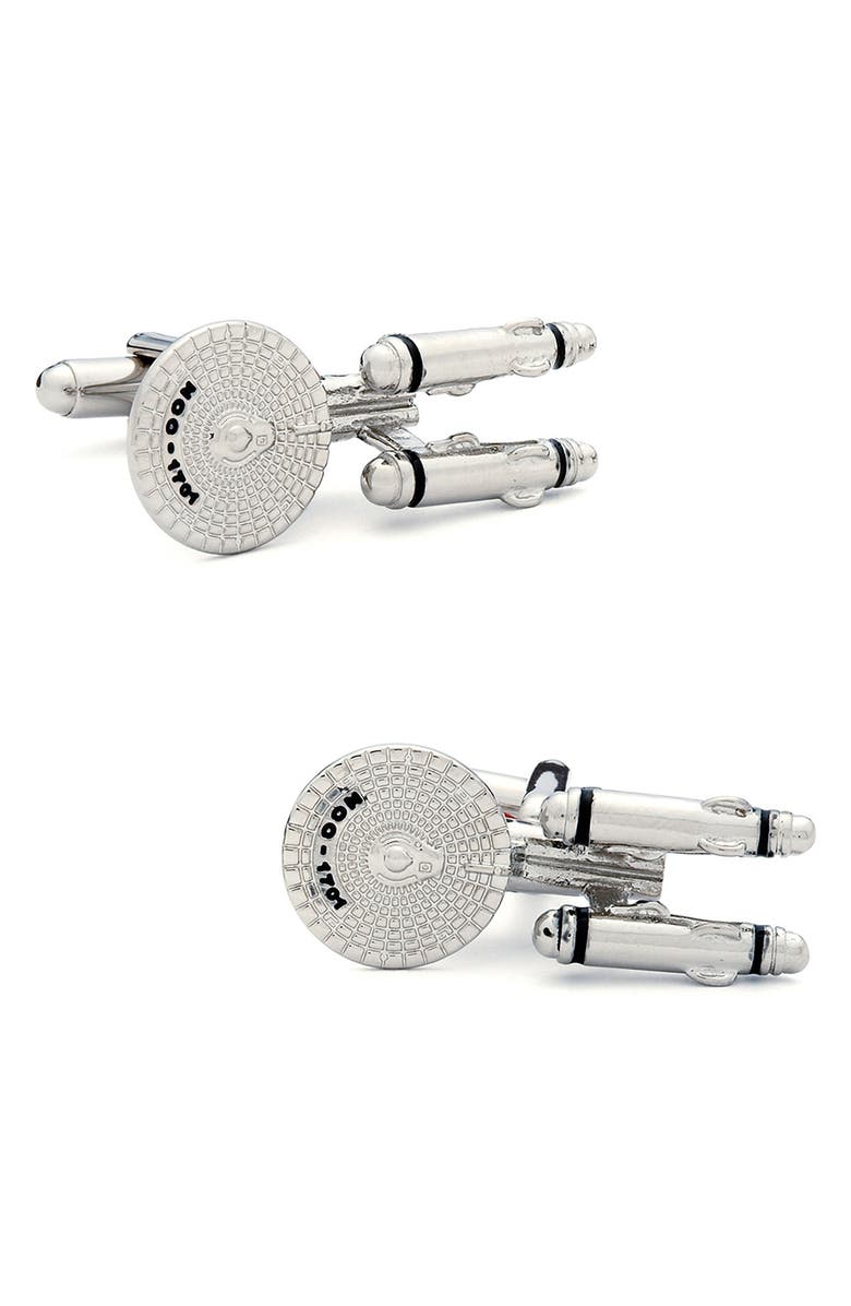 Cufflinks, Inc. Star Trek Enterprise Cufflinks, Main, color, Silver