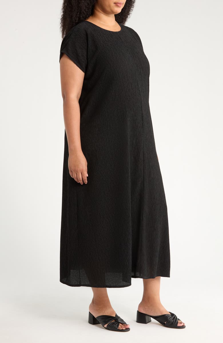 Eileen Fisher Short Sleeve Jacquard Maxi Dress, Alternate, color, 