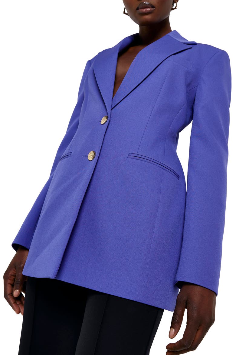 Cinch Waist Blazer, Alternate, color, PURPLE